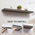 thumbnail image 5 of 36 inch Handcrafted European Pine Natural Rustic Wooden Floating Shelves Wall Mounted Set of 2, Gray, 5 of 7