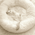 thumbnail image 4 of Cama Redonda De Donut Para Perro Gato Felpa Relajante Cómoda Estera Para Dormir Cesta Blanca 40cm, 4 of 5