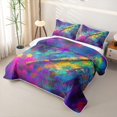 thumbnail image 3 of Castle Fairy Abstract Baseball Bat Quilt King,Watercolor Splash King Coverlet Set, 3 of 7