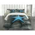 thumbnail image 3 of Ambesonne Starfish Quilted Bedspread Set 3 Pcs, Blue Sea Star, King Size, Grey Blue White, 3 of 5