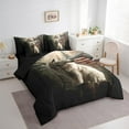 thumbnail image 4 of Homewish Wildlife Wolf Adult Twin Bedding Sets 7-Piece, 3D Jungle Animal Bedding Comforter Set, Western Countryside Reversible Sheet Sets, Breathable Home Decor, 4 of 8