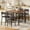 Black, variant on IdealHouse 5-Piece Counter Height Dining Table Set for 4 with Footrest & Corner Protectors, Kitchen Table and 4 Upholstered Bar Stools, Rustic Brown