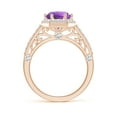 thumbnail image 2 of ANGARA Natural 1.7 Ct. Amethyst with Diamond Halo Ring in 14K Rose Gold for Women (Ring Size: 8.5), 2 of 8