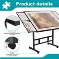 thumbnail image 3 of Adjustable Jigsaw Puzzle Table with Cover & Drawers, 1500-Piece Capacity, 34×26in Puzzle Board with Legs & Height Adjustment (Coffee Color), 3 of 9