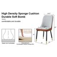 thumbnail image 5 of Set of 2 Dining Chairs, Light Gray & Brown Color Combination with PU Cushion and Metal Legs, 5 of 10