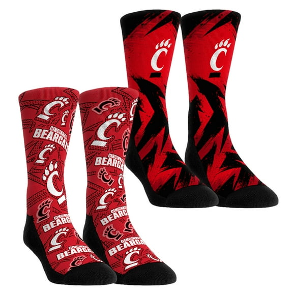 Unisex-Rock Em Socks  Cincinnati Bearcats Game Day Two-Pack Crew Socks Set