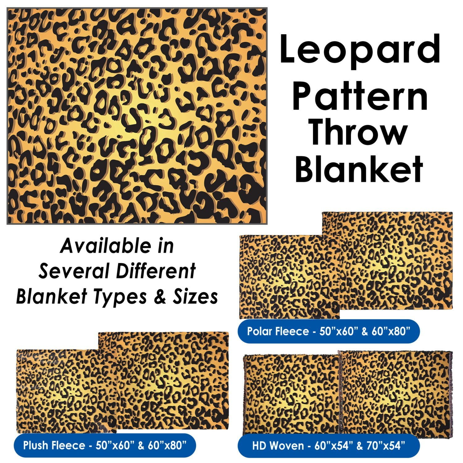 70x53 PURPLE LEOPARD Print Tween Tapestry Throw Blanket 