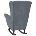 thumbnail image 3 of vidaXL Rocking Chair with Solid Wood Rubber Legs Dark Grey Velvet, 3 of 5