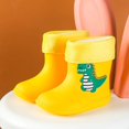 thumbnail image 1 of Nuevas Botas de lluvia impermeables de dinosaurio de dibujos animados para bebé, zapatos rellenos de algodón para niños y niñas, calzado para guardería, 1 of 5