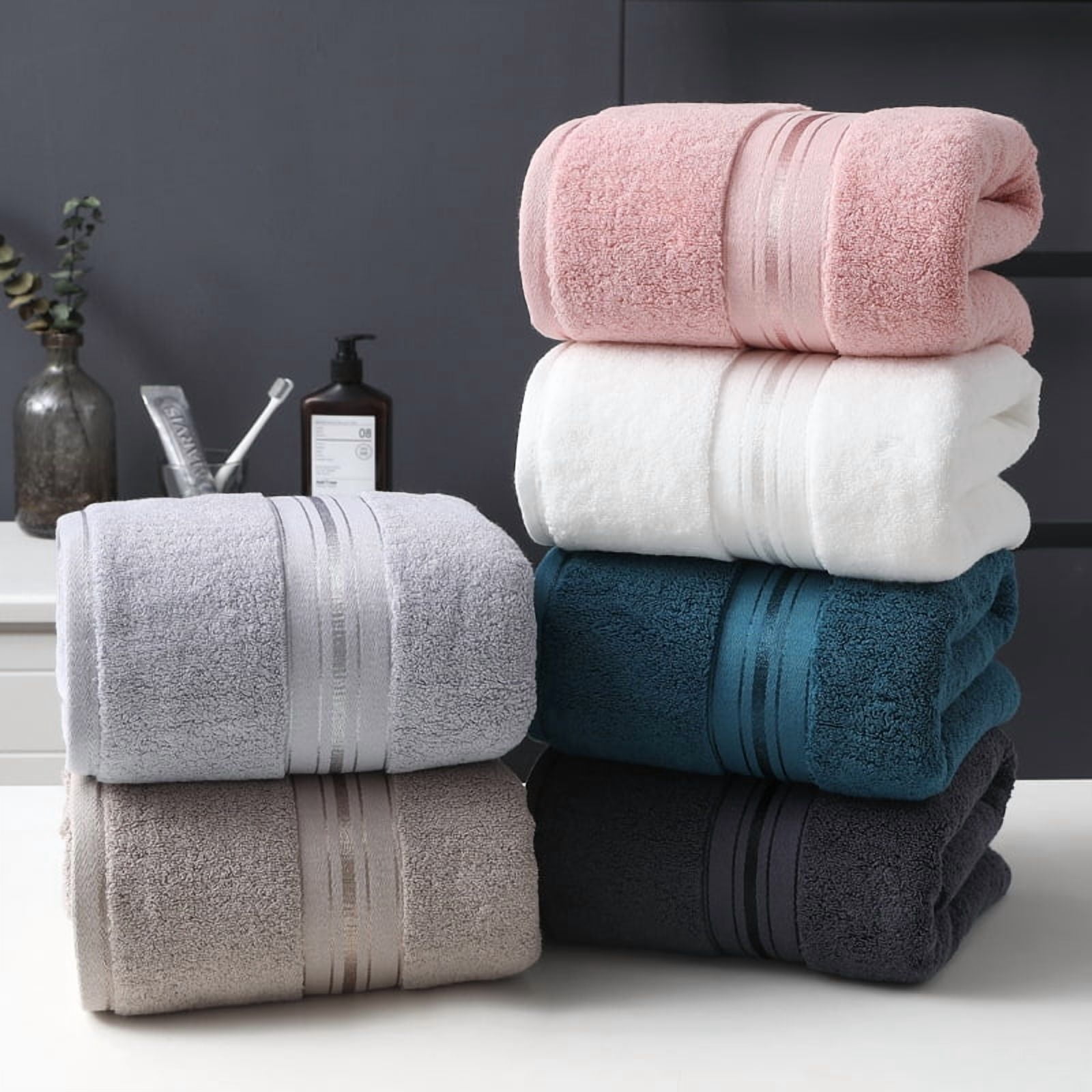 Zhuge Light Brown Cotton Hotel-Grade Bath Towel, 70x150cm Plush Thick Ultra Absorbent, 1 Piece for Home/Hotel/Spa