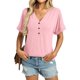 thumbnail image 2 of Camiseta TICTICMISS para mujer, cuello en V, manga corta, rosa, 2 of 6