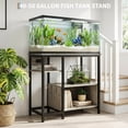 thumbnail image 5 of Heavy Duty Metal and Wood Aquarium Stand with 4-Tier Open Storage Shelves & Power Outlets,40-50 Gallon Stand for Fish Tank, Turtle & Reptile Terrarium, 36.6" × 18.9" × 30.7", Gray, 5 of 7