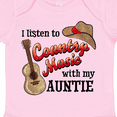 thumbnail image 4 of Inktastic I Listen to Country Music with My Auntie Guitar and Hat Boys or Girls Baby Bodysuit, 4 of 5