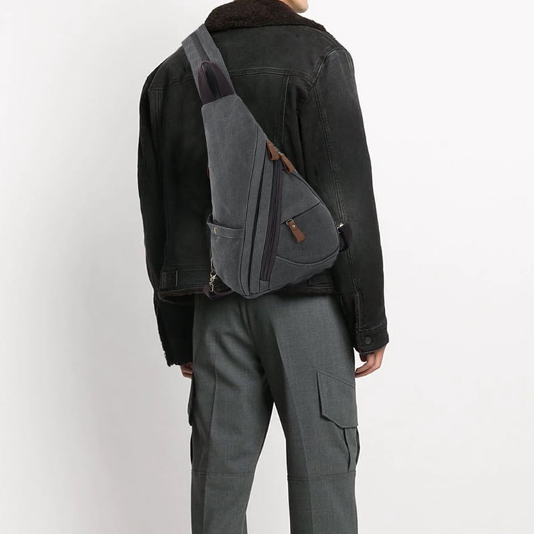 Canvas Sling Bag Crossbody Backpack Shoulder Bag Casual  display picture 1