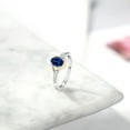 thumbnail image 4 of Gem Stone King 10K Yellow Gold and 925 Sterling Silver Blue Created Sapphire and White Lab Grown Diamond Engagement Ring for Women (1.08 Cttw, Available in Size 5, 6, 7, 8, 9), 4 of 4