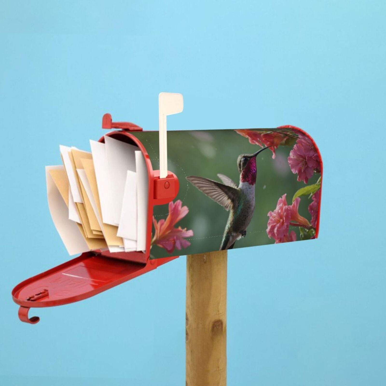Logiee Humming Bird 1 Print Post Letter Box Wrap Decor, Mailbox Cover Suitable for Standard Mailbox and Large Size Mailbox,Outdoor Yard Decoration-21x18 in