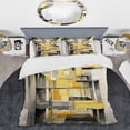 thumbnail image 2 of Designart "Intersecting Realities in Yellow and Grey II" Abstract Shapes Bedding Covert Set - Abstract Yellow Modern Bed Set With 2 Shams, 2 of 6