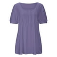 thumbnail image 2 of Vedolay Tops For Women Casual Elegant Womens Blouses and Tops Short Sleeve Chiffon Shirts and Tops,Purple XL, 2 of 4
