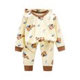 thumbnail image 3 of Ahuyic Toddler Kids Casual Fashion Outfits, Autumns And Winter Solid Color Top And Pants Set For Kids, Toddler Kids Winter Boys Girls Solid Color Print Long Sleeved Home Wear Clothes Suit, 3 of 4