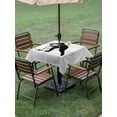 thumbnail image 4 of Outdoor Tablecloths with Umbrella Hole & Zipper, Hockey 60x60 Inch Square Tablecloths, Modern Funny Minimalist Sports Geometric Waterproof Table Cloth, Patio/Pool/Picnic Table Covers, 4 of 8