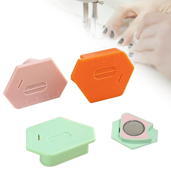 Magnetic Seam Guide for Sewing Machine, 3 Pcs Sewing Guides for Sewing Straight, Multifunctional Polygonal Hemmer Guide with Scale, Sewing Accessory, Sewing Tools, Quilting Supplies (1 Set)