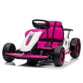 thumbnail image 4 of 24V Electric Go Kart ride on toys for boys girls Age 6+, Rose Pink, 4 of 9