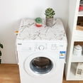 thumbnail image 4 of Nvzi 1 funda para refrigerador de una o dos puertas, de tela con estampado geométrico de mármol, para lavadora, 170 * 70 cm (blanca), 4 of 4