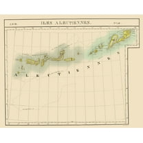 Historic State Map - Aleutian Islands Alaska - Vandermaelen 1827 - 23 x 28.87 - Vintage Wall Art