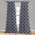 thumbnail image 5 of Botanical Curtains 2 Panels Set, Monochrome Tree Branches Plantation Doodle Style Nature Seaweed, Window Drapes for Living Room Bedroom, 56"W X 63"L, Dark Violet Blue White, by Ambesonne, 5 of 5