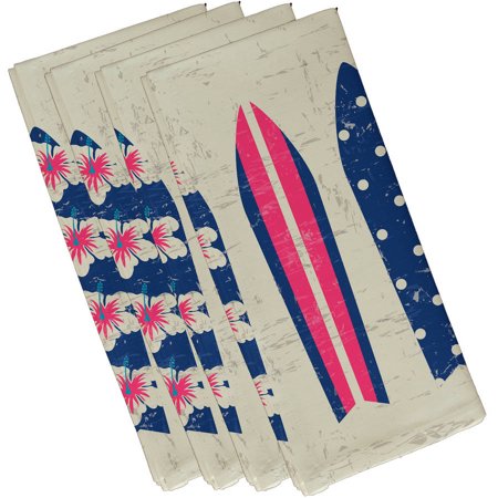 Simply Daisy 19  x 19  Triple Surf Geometric Print Napkins  Set of 4