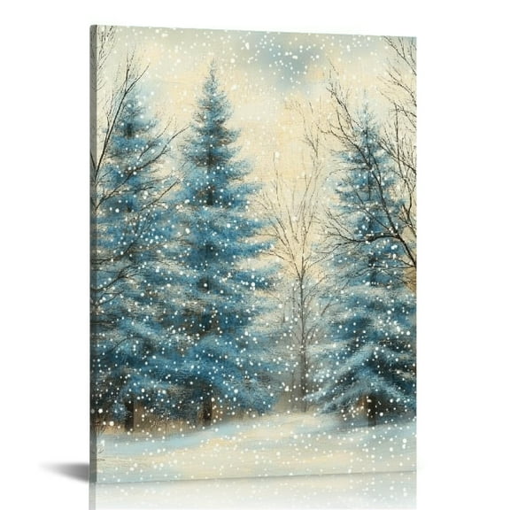 Patifu Snowy Trees Wall Art Canvas Home Office Bedroom Decor 12x16 in