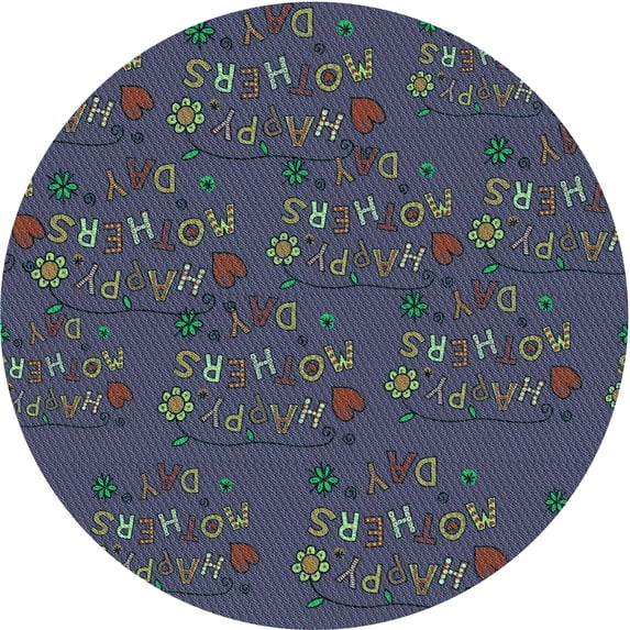 Ahgly Company Machine Washable Indoor Round Transitional Plum Purple Area Rugs, 6' Round