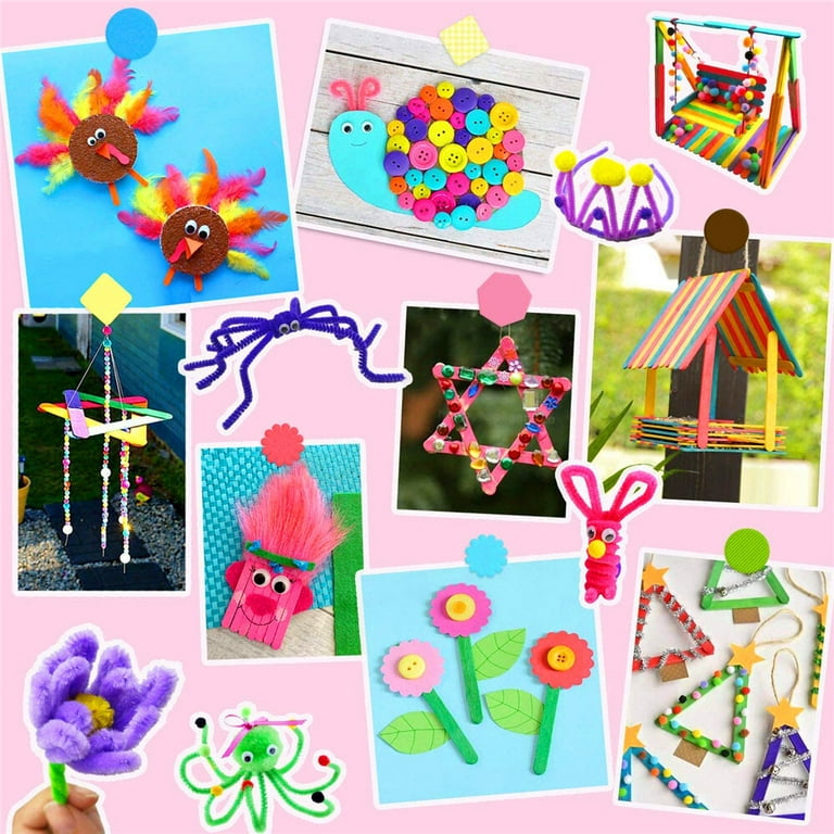 Arts and Crafts Supplies for Kids - Craft Supplies, Craft Kits with Pipe  Cleaners, Pom Poms for Crafts & Gloogly Eyes, Crafts for Kids Ages 4-8, 4-6,  8-12, Preschool Supplies