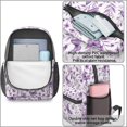 thumbnail image 4 of Butterfly and Floral Purple Pattern 17" School Backpacks for Teens,Waterproof Oxford Fabric,S-Shape Padded Straps for School,Travel,Hiking,Camping, 4 of 6