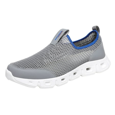 Huesdet Mens Running Shoes Casual Breathable Walking Shoes Slip-On Shoes Athletic FashiOn Sneakers Mesh Workout Sports Shoes Lightweight Comfortable(Dark Gray 10)
