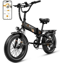 Jasion Hunter Pro Electric Bike for Adults, 1000W Folding Ebike with 48V 15AH Removable Battery, 20" x 4.0 Fat Tire Foldable Electric Bicycle, 80 Miles Range, App Control, UL 2849