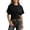 Black, variant on Casual Loose Cropped Tee with Irregular and Waist Tie for Women - Everyday Streetwear Top, XS, Black