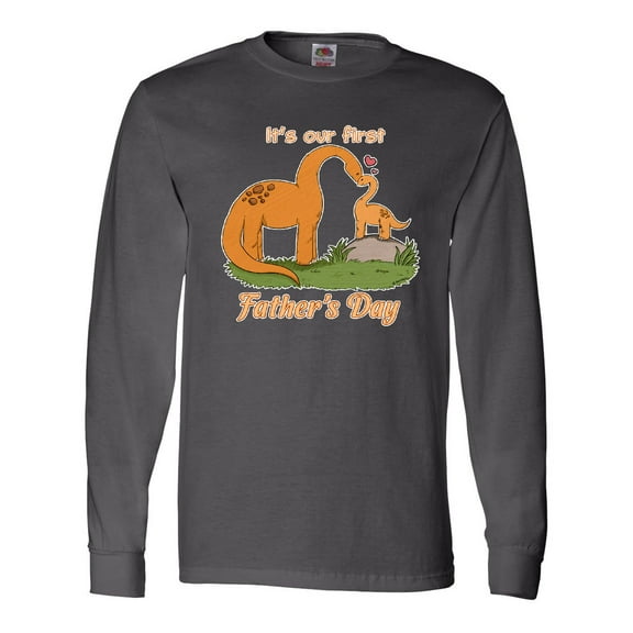 Inktastic It's Our 1st Father's Day Brontosaurus Family Long Sleeve T-Shirt