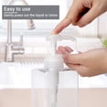 thumbnail image 4 of Dispensador de champú y acondicionador de 450 ml/15 oz, paquete de 3 botellas vacías con bomba, reutilizables, recargables para gel de ducha, acondicionador, loción, desinfectante de manos, 4 of 5