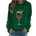 thumbnail image 2 of Uoodti Womens Long Sleeve Plus Size Gift Crewneck Sweatshirts Ugly Christmas Sweater Women Funny Red Wine Glass Shirts Pullover, 2 of 4