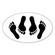 CafePress - Happy Feet Oval Sticker - Sticker (Oval)
