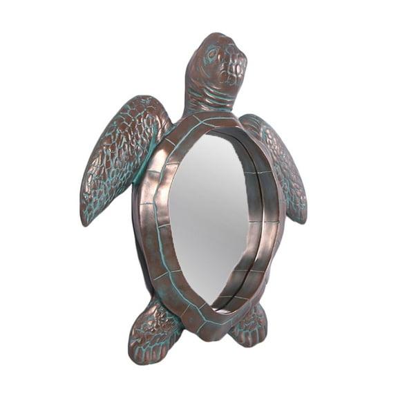 Sea Turtle Mirror Wall Decor Accent Bronze Finish 28 Inch H