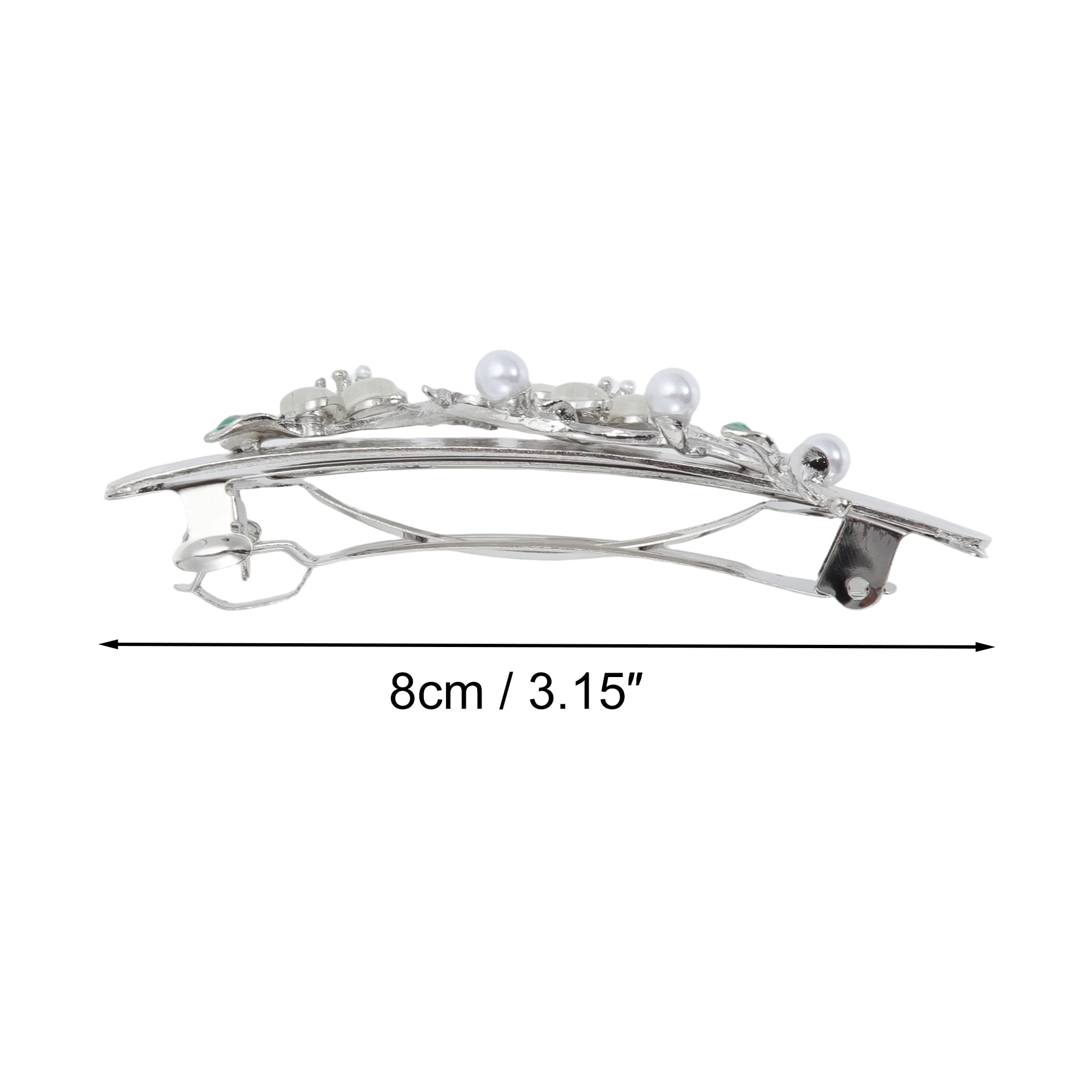 Unique Bargains Faux Crystal Flower Hair Barrettes Fashionable Hairstyles Silver Tone