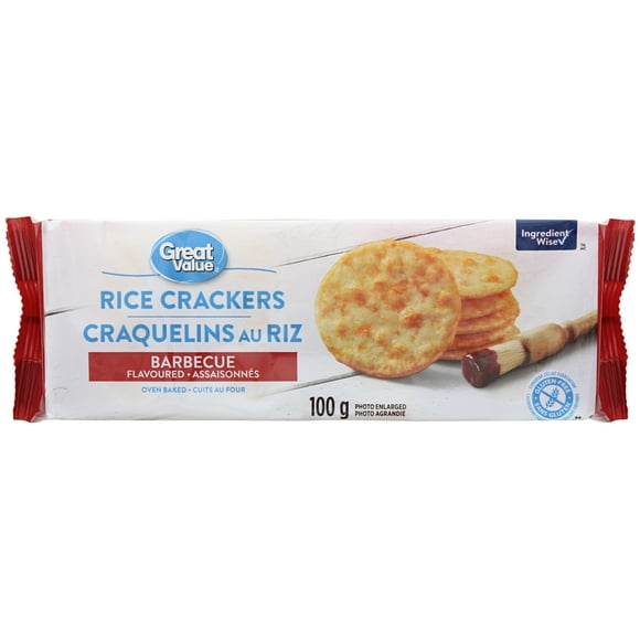 Great Value Barbecue Flavoured Rice Crackers, 100 g
