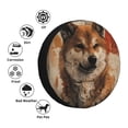 thumbnail image 4 of Wukai Vintage Shiba Inu Art Print Spare Tire Cover for RV Trailer,Waterproof PVC Faux Leather Wheel Cover Fit for Truck,Trailer,RV,SUV,Camper and Most Vehicle-14 inch, 4 of 6