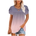 thumbnail image 5 of Youyipin Womens Tops short Sleeve Criss Cross V Neck T Shirts Loose Fit Casual Oversized Tshirts Blouses summer tops for women, 5 of 7