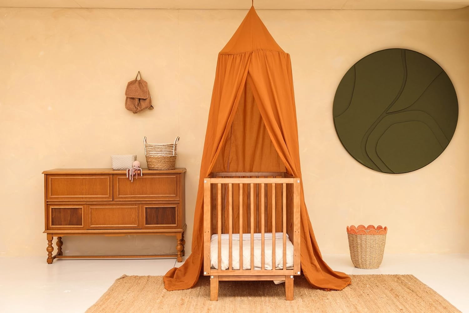 Caramel Kids Bed Canopy for Child Bedroom | Nursery Crib Hanging Curtain | Baby Mosquito Net Bedding for Girls & Boys Play Room Decoration | Reading Nook Canopies Toddler Dome Tent