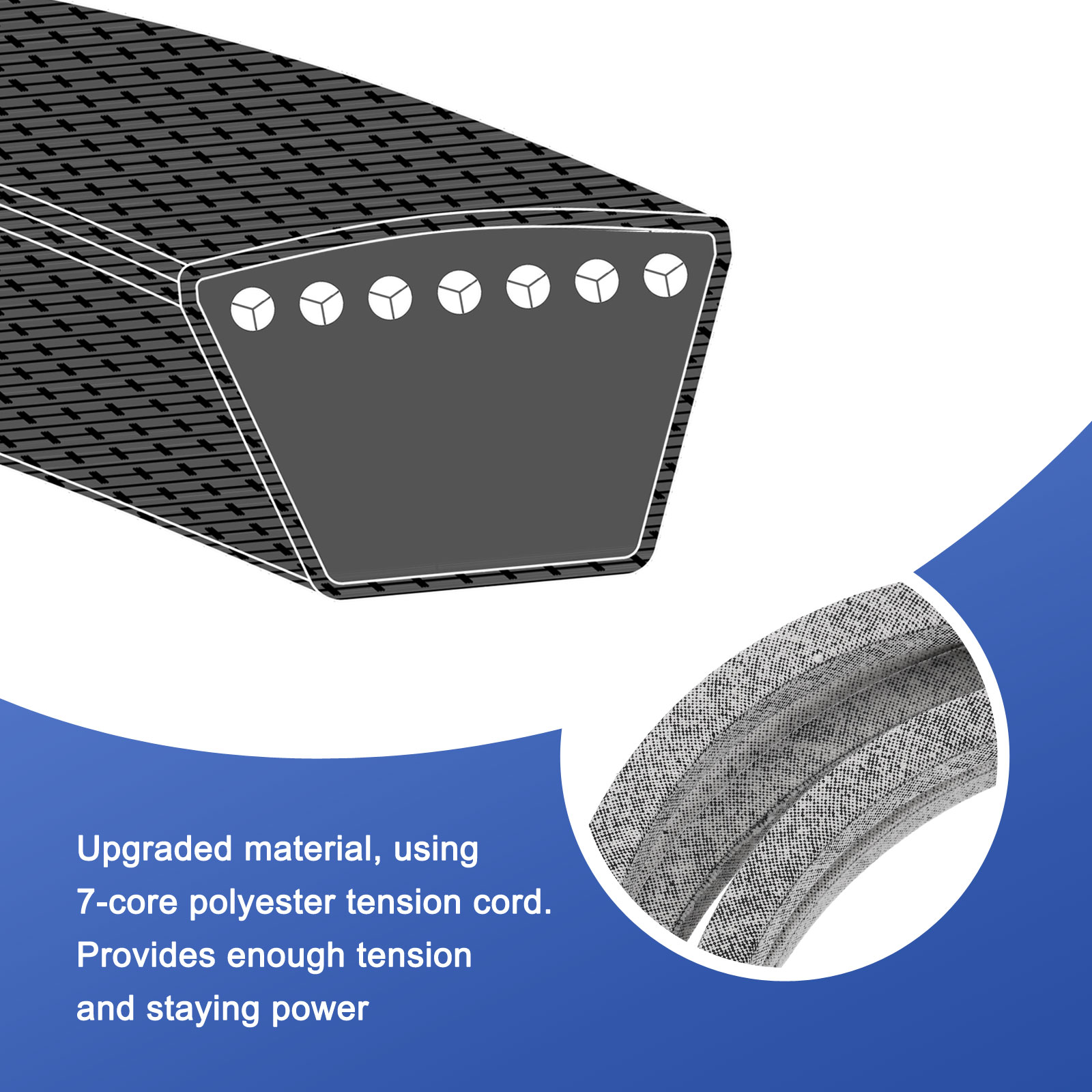 Uxcell Cord Mower Deck Belt 1/2" x 105.5" Aramid Replacement Cord Deck Drive Belt for 405143, 584453101, 532405143, PP21008, 7133156, 575937701, 21546607, Gray