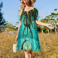 thumbnail image 4 of Vestido de manga corta Ocean Life Vestido largo mujer vestido fiesta noche elegante lujo celebridad, 4 of 7