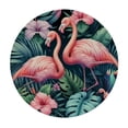 thumbnail image 2 of PIKWEEK Flamingos Tropical Flowers Summer Fitted Round Tablecloth Waterproof Table Cloth with Elastic Edge Wipe Clean Table Cover for Indoor Outdoor, 2 of 7